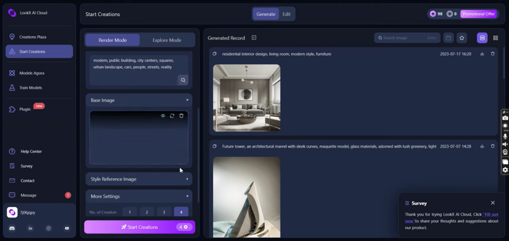 LookX AI web interface