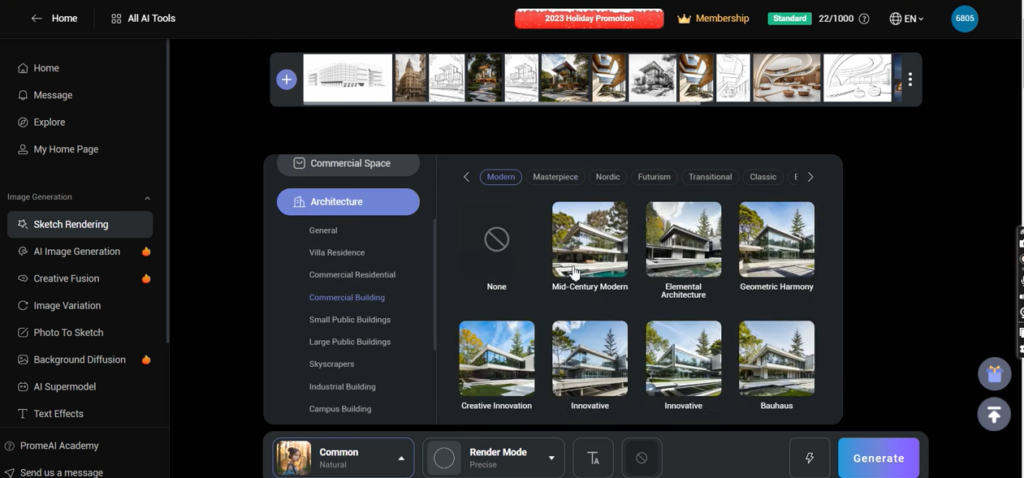PromeAI web interface