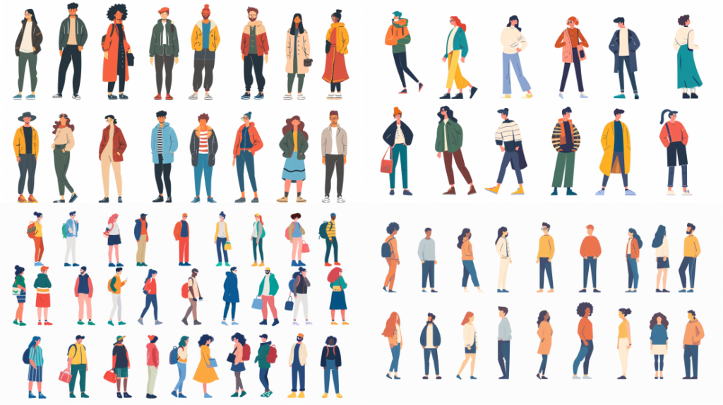 Flat vector human figures